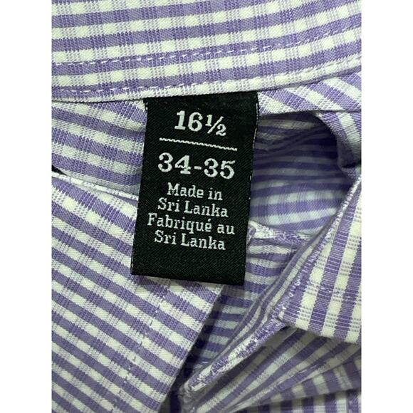 Nordstrom’s Men’s Shop Tech Smart Long Sleeve Button Up Purple White 16.5 34/35 - Picture 5 of 6